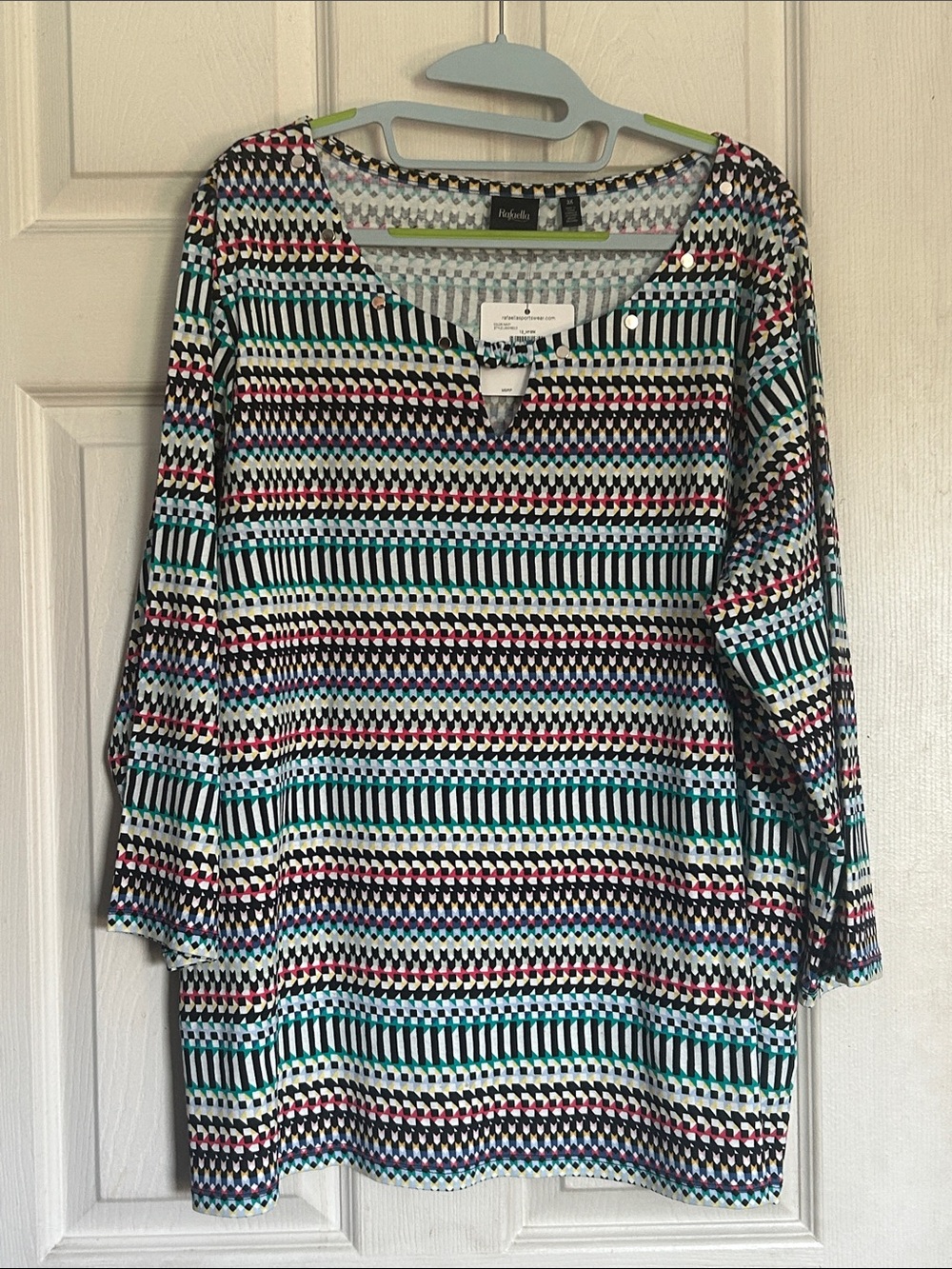 NWT Rafaella multicolor 3/4 sleeve top size 3X